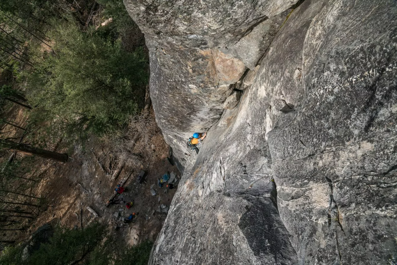Climber on the wall in Yosemite.