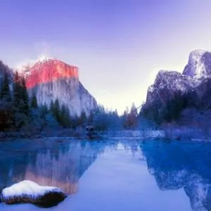 yosemite-snow-purple-landscape-reflection